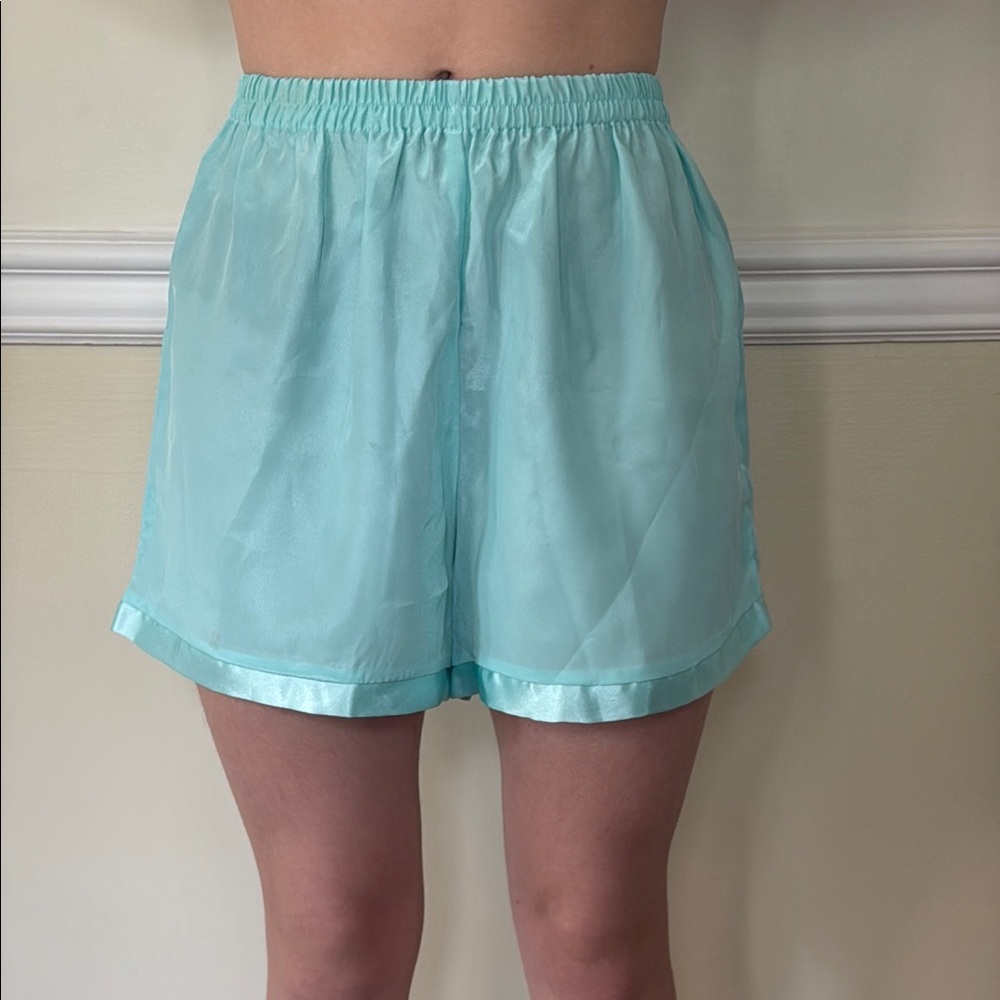 Vintage‎ Victoria’s Secret teal silky pijama shorts
